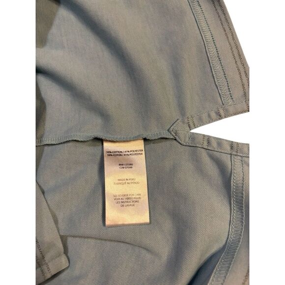 Travis Mathew Polo Shirt Two Tone Blue Stripes‎ Size Large Golf Dad Colorful - Picture 4 of 8